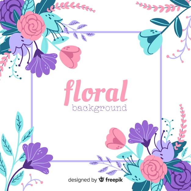 Fondo floral dibujado a mano