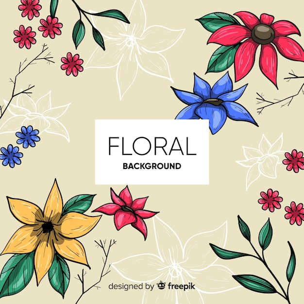 Vector gratuito fondo floral dibujado a mano