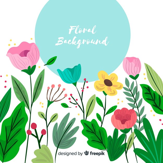 Fondo floral dibujado a mano