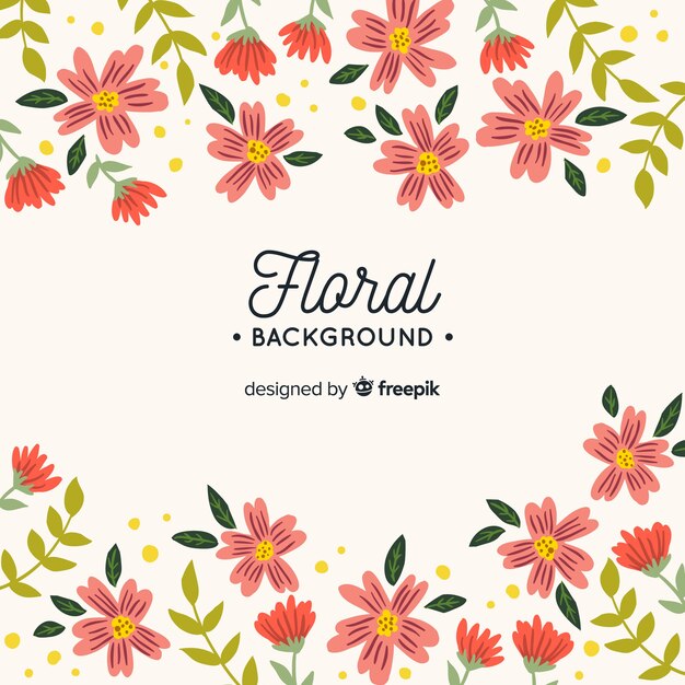 Fondo floral dibujado a mano