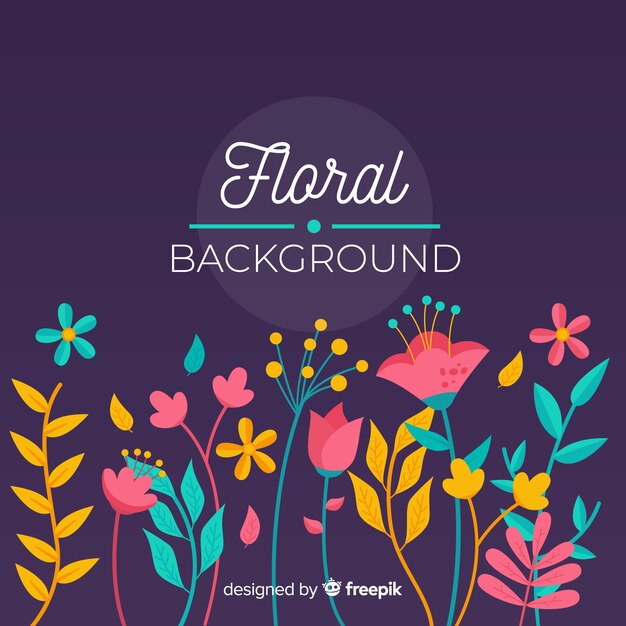 Fondo floral dibujado a mano
