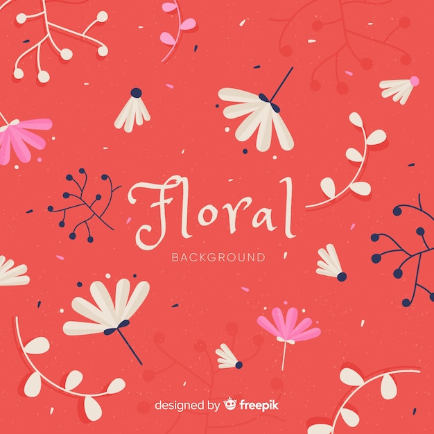 Fondo floral dibujado a mano