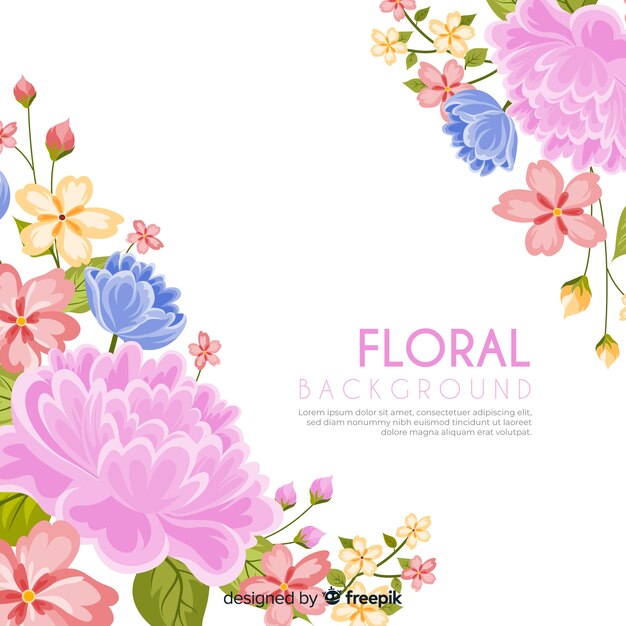 Fondo floral dibujado a mano