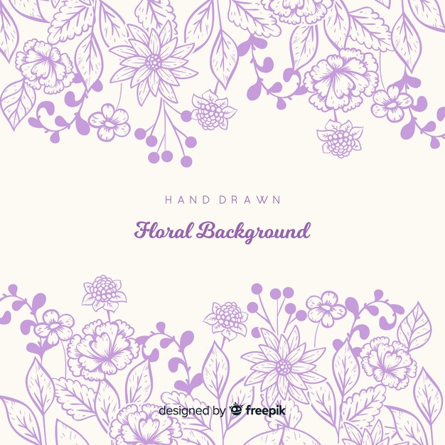 Fondo floral dibujado a mano