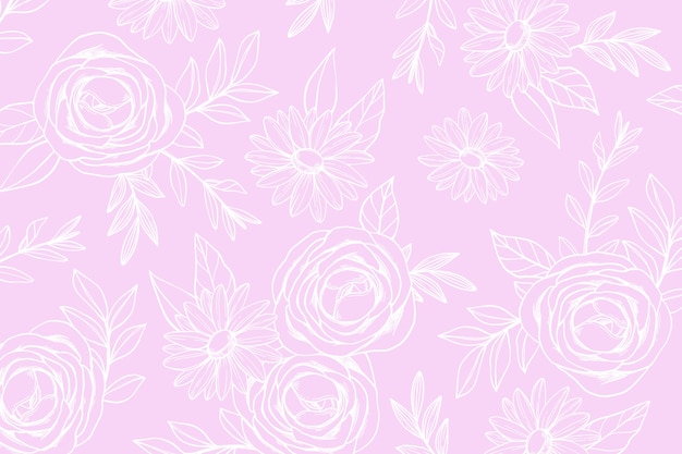 Fondo floral dibujado a mano