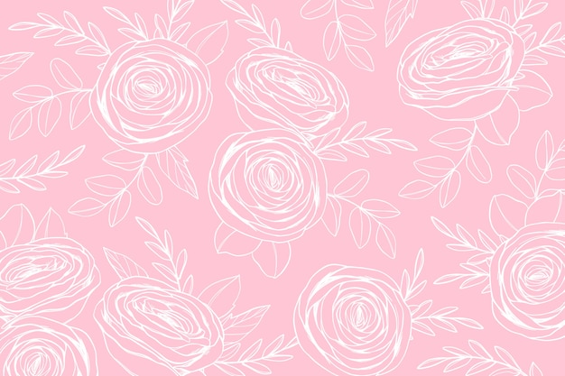 Fondo floral dibujado a mano