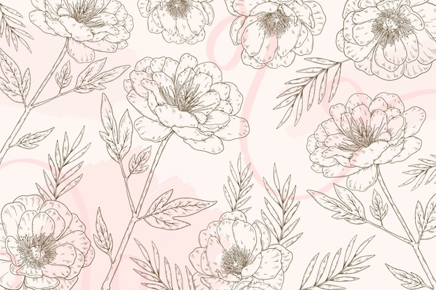 Fondo floral dibujado a mano