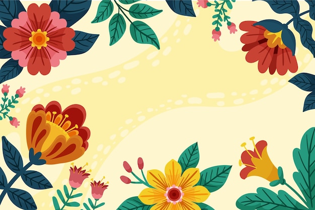 Vector gratuito fondo floral dibujado a mano