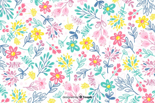 Fondo floral dibujado a mano