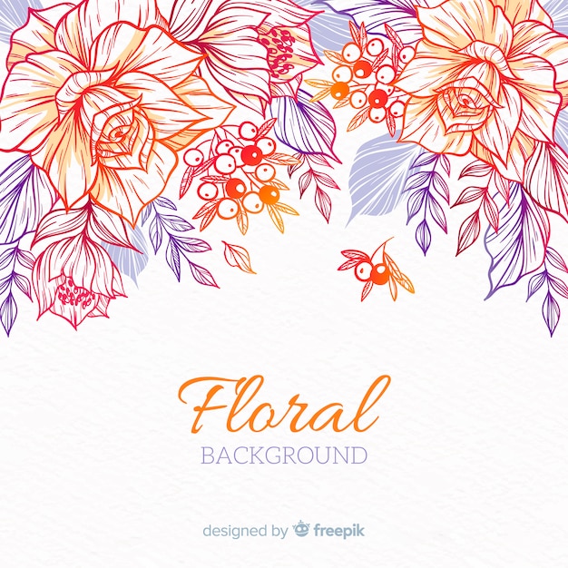 Fondo floral dibujado a mano