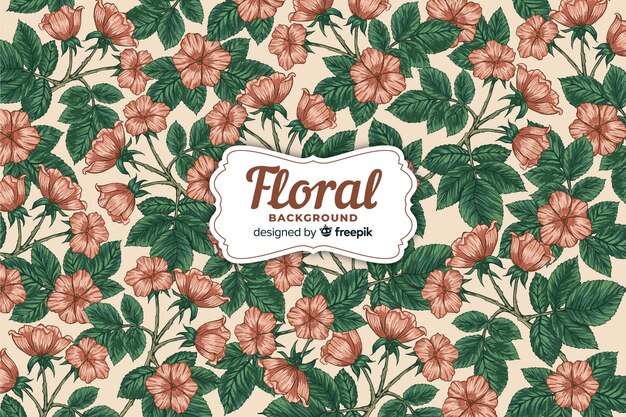 Fondo floral dibujado a mano