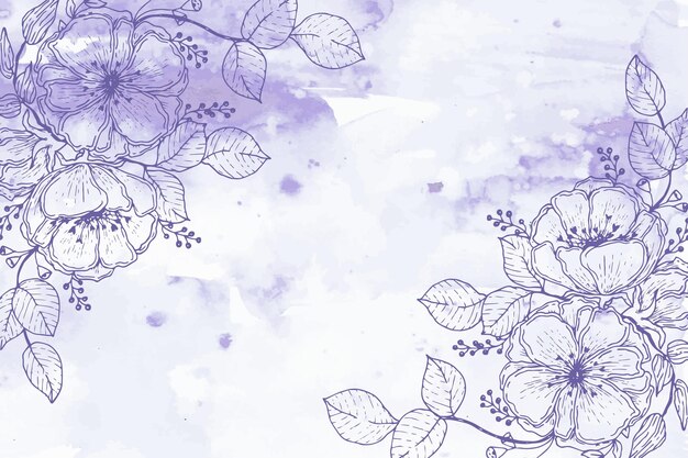 Fondo floral dibujado a mano