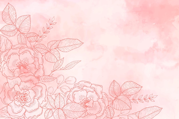 Fondo floral dibujado a mano