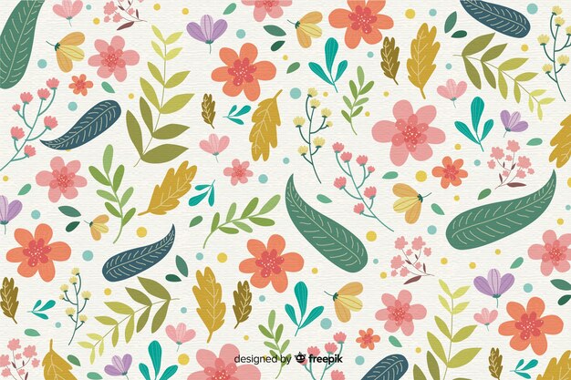Fondo floral dibujado a mano
