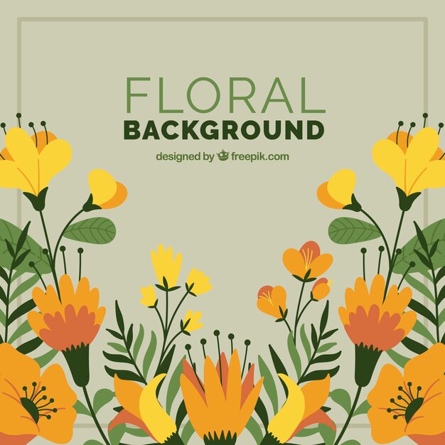 Fondo floral con diferentes especies