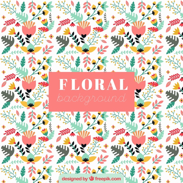 Vector gratuito fondo floral con diseño plano