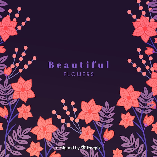 Vector gratuito fondo floral en diseño plano