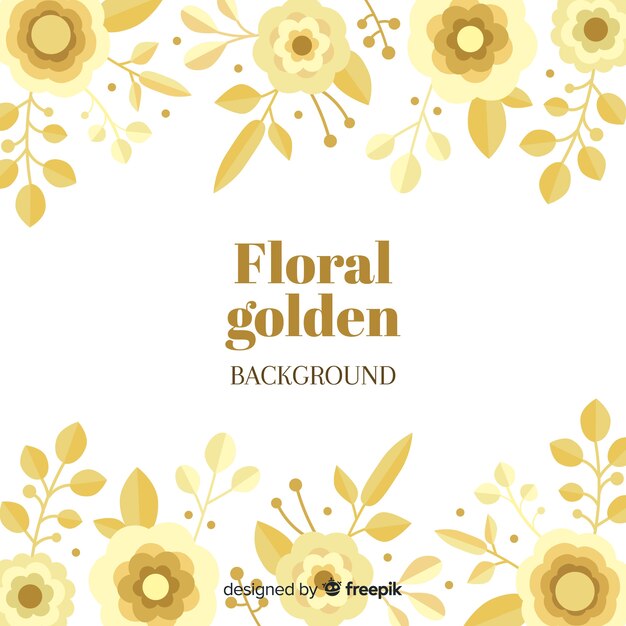 Vector gratuito fondo floral dorado dibujado a mano