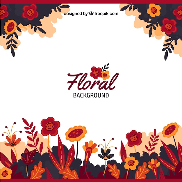 Vector gratuito fondo floral elegante rojo