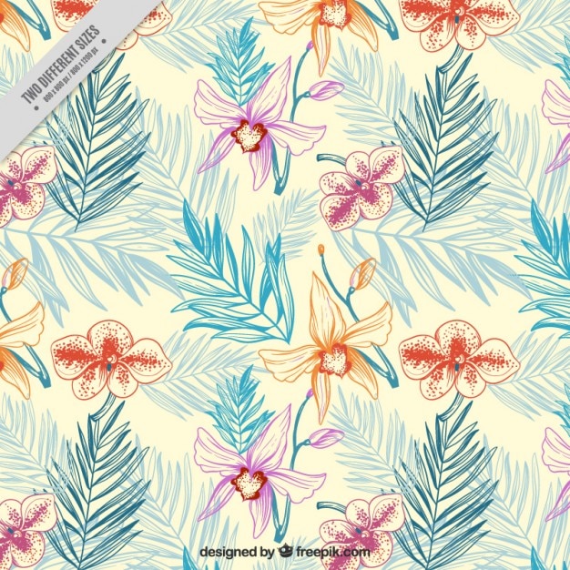 Vector gratuito fondo floral esbozado