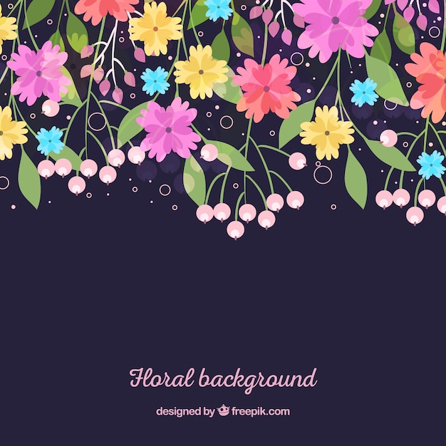 Vector gratuito fondo floral con especies diferentes