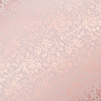 Fondo floral estético, vector de diseño de patrón vintage rosa