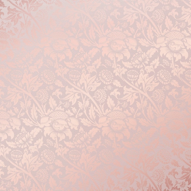 Fondo floral estético, vector de diseño de patrón vintage rosa