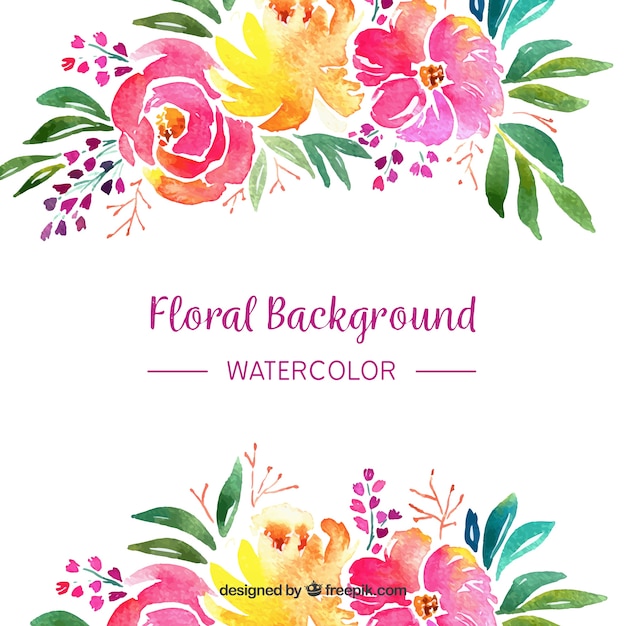 Fondo floral en estilo acuarela