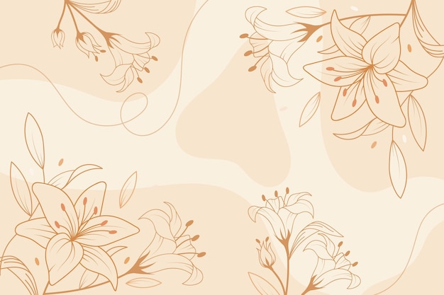 Vector gratuito fondo floral estilo dibujado a mano