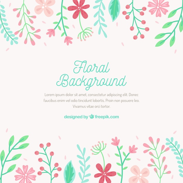 Fondo floral en estilo hecho a mano