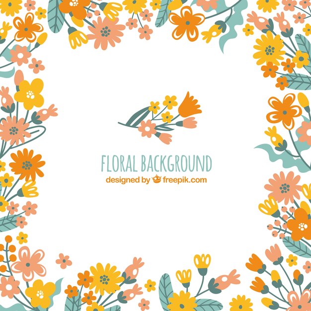 Fondo floral en estilo hecho a mano