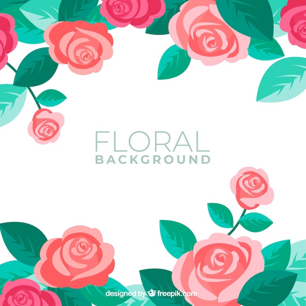 Fondo floral en estilo hecho a mano