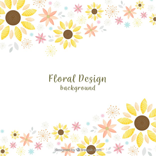 Fondo floral en estilo hecho a mano