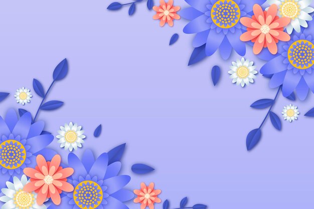 Fondo floral estilo papel