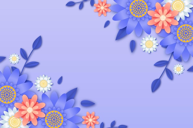 Fondo floral estilo papel