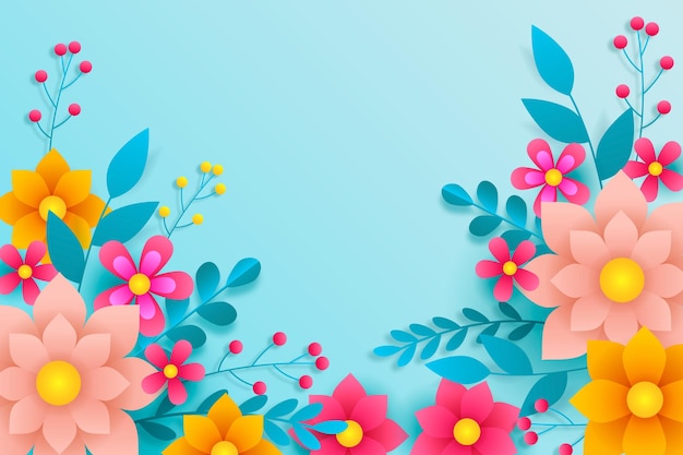 Vector gratuito fondo floral estilo papel