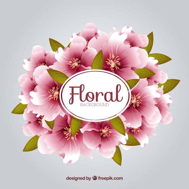 Vector gratuito fondo floral en estilo realista