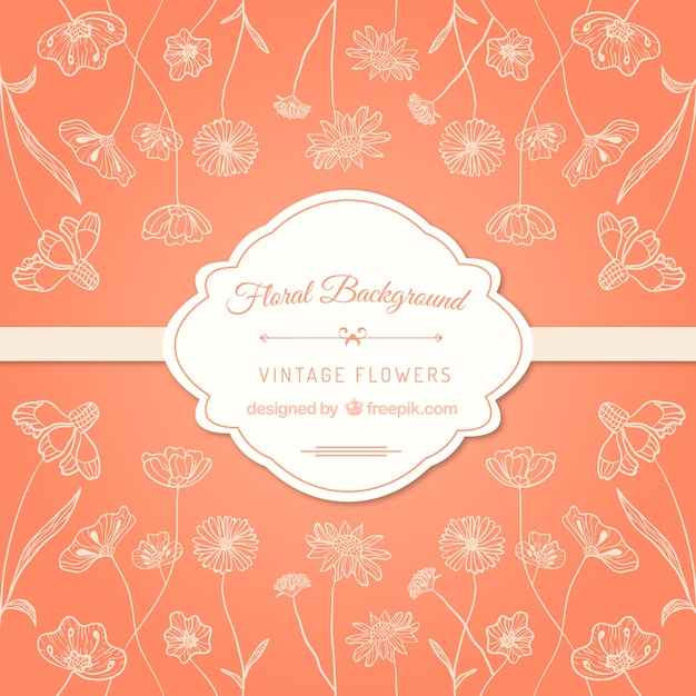 Vector gratuito fondo floral en estilo vintage