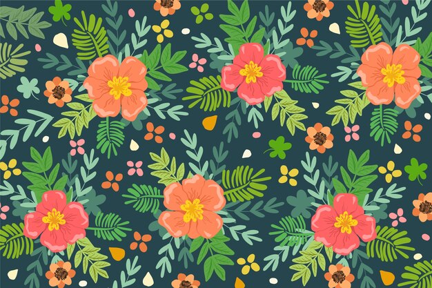 Fondo floral exótico colorido