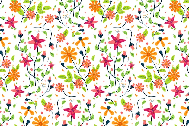 Vector gratuito fondo floral exótico colorido