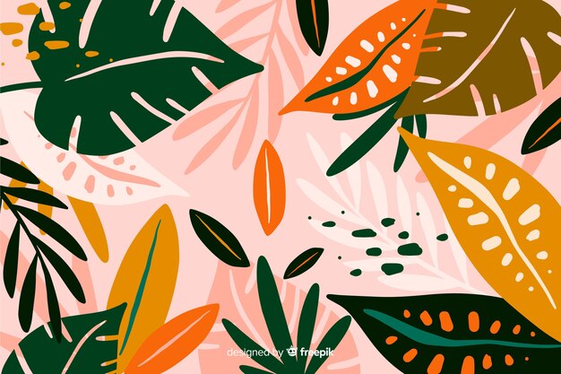 Fondo floral exótico dibujado a mano