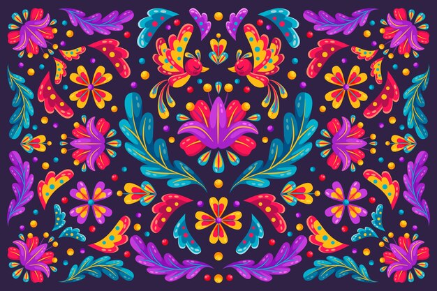Fondo floral del festival cinco de mayo