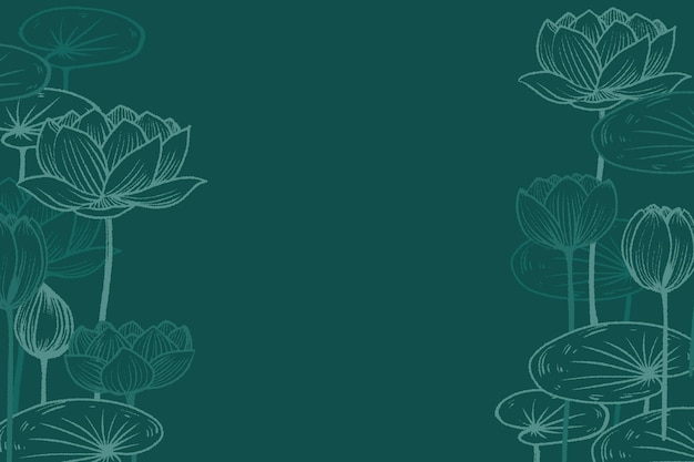Fondo floral grabado dibujado a mano