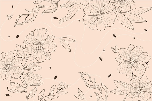 Vector gratuito fondo floral grabado dibujado a mano