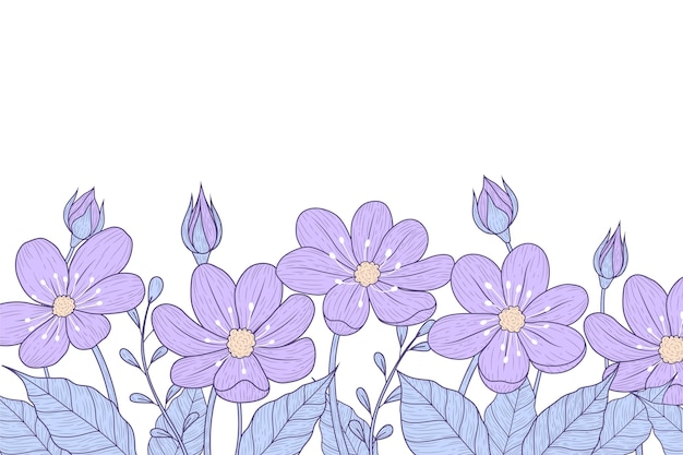 Vector gratuito fondo floral grabado dibujado a mano