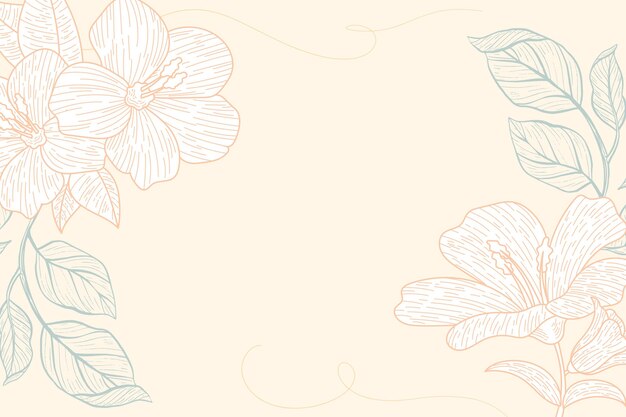 Fondo floral grabado dibujado a mano
