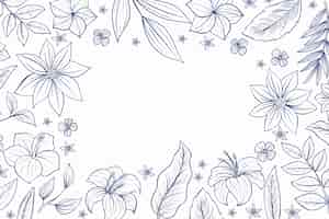 Vector gratuito fondo floral grabado dibujado a mano