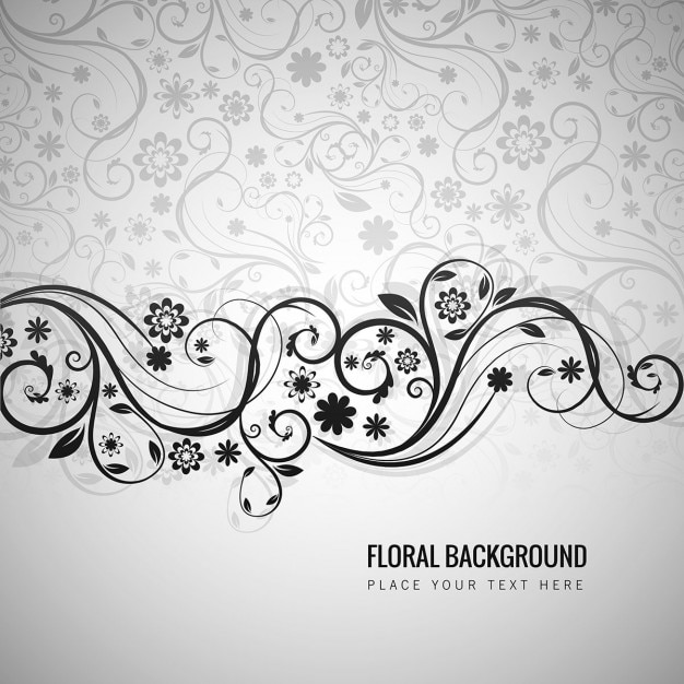 Vector gratuito fondo floral gris en estilo ornamental