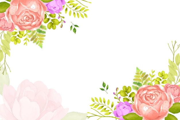 Vector gratuito fondo floral hermoso acuarela