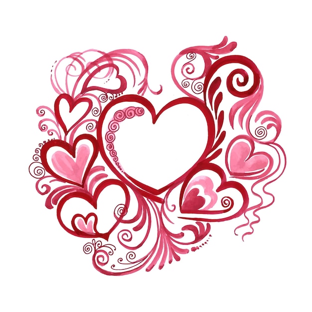Vector gratuito fondo floral hermoso decorativo de la tarjeta del día de san valentín en forma de corazón